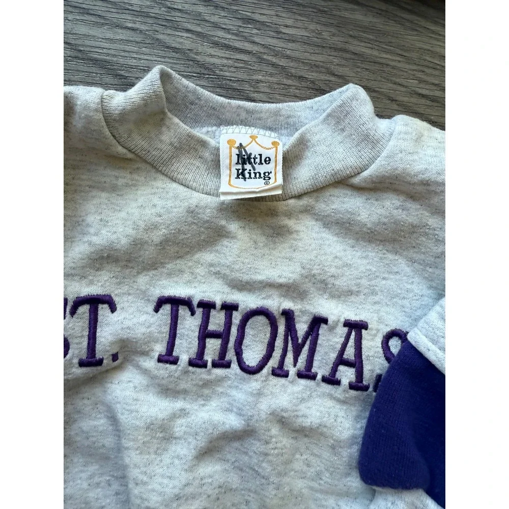 Kids Little King St Thomas‎ Sweatshirt Pants Set Gray Purple 12 Months